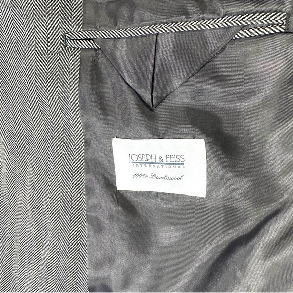 Joesph & Feiss 100% Lambswool Mens Grey & Black Stripe Sports Jackets Size 44L - Picture 10 of 16